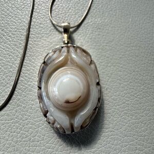 Agate Pendant Necklace Sterling Silver 925